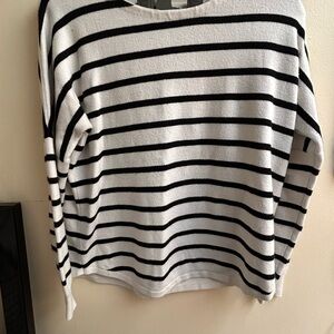French Connection Black and White Striped Sweater